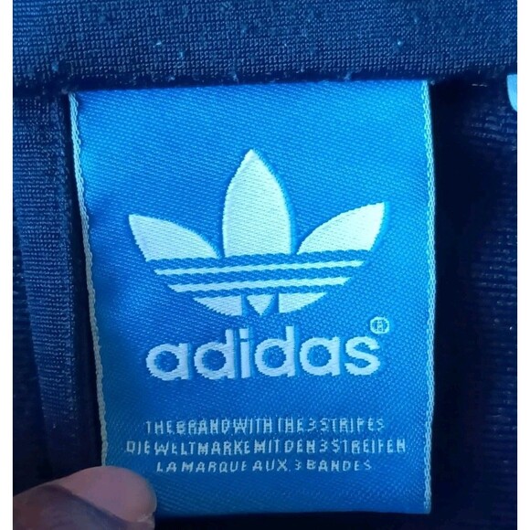 Adidas Track Jacket Mens Large Embroidered Navy Blue Full Zip Pockets Vintage - Picture 5 of 9